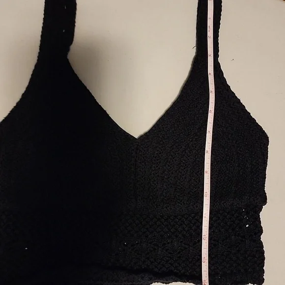 Hollister Black Ribbed Bustier Crop Tank Top - Picture 6 of 8